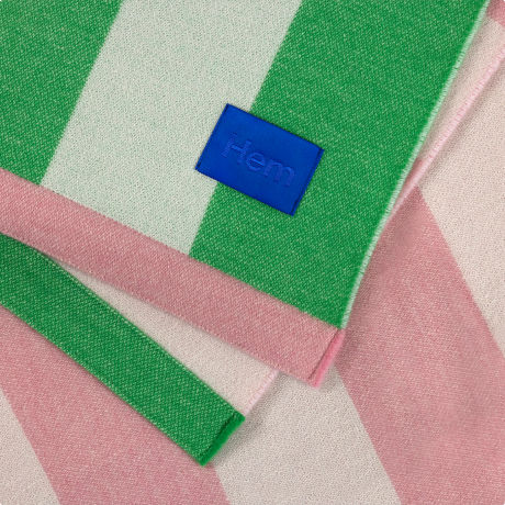 Stripe Throw, Pink / Green