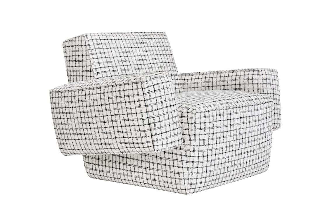 Hunk Lounge Chair With Armrests, Checkered Black / White, Art. no. 31541 (image 1)