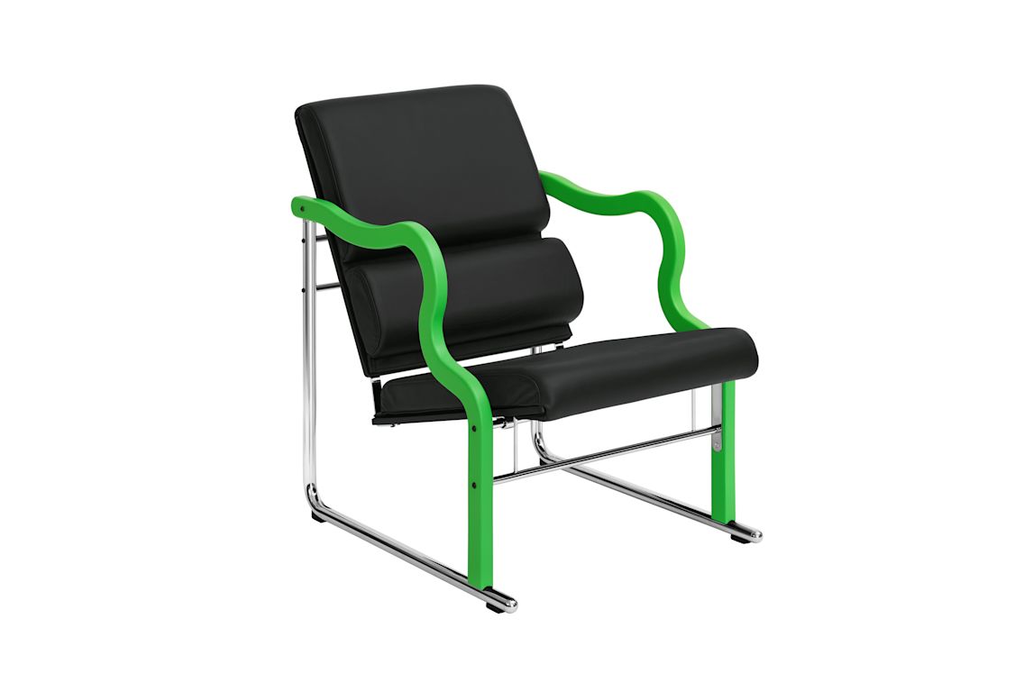 Experiment Lounge Chair, 501 / Green / Black Leather, Art. no. 30939 (image 1)