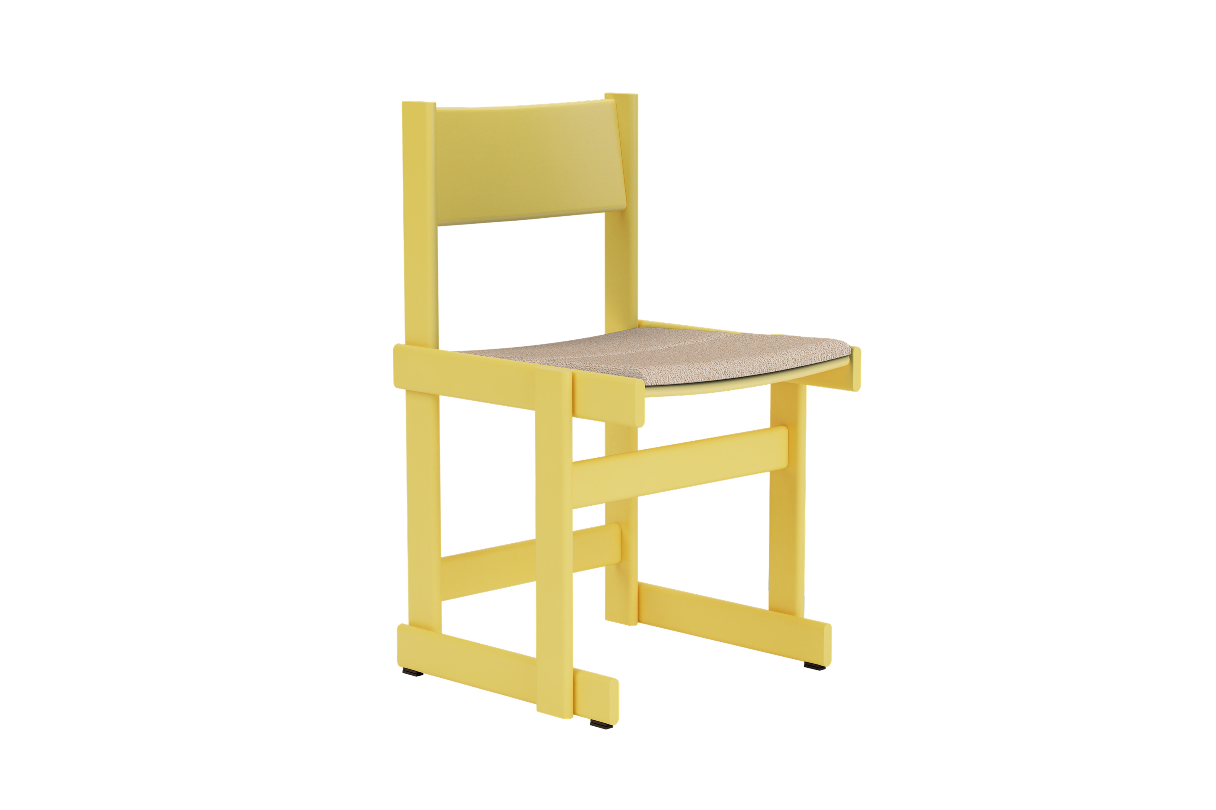 Bullnose Chair, Yellow / Swan Seat Pad (UK)