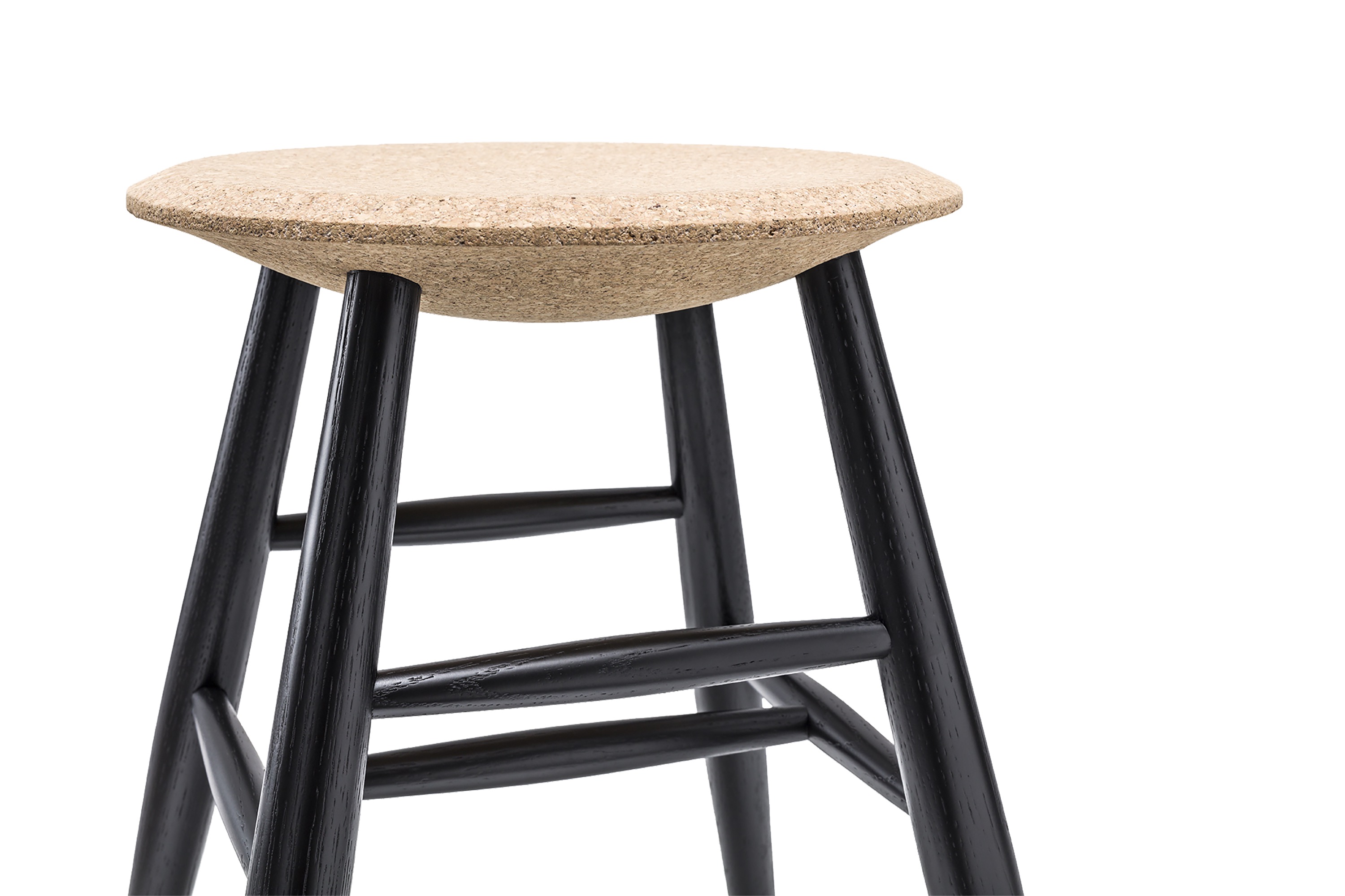 Drifted Stool, Light Cork / Black, Art. no. 13054 (image 3)
