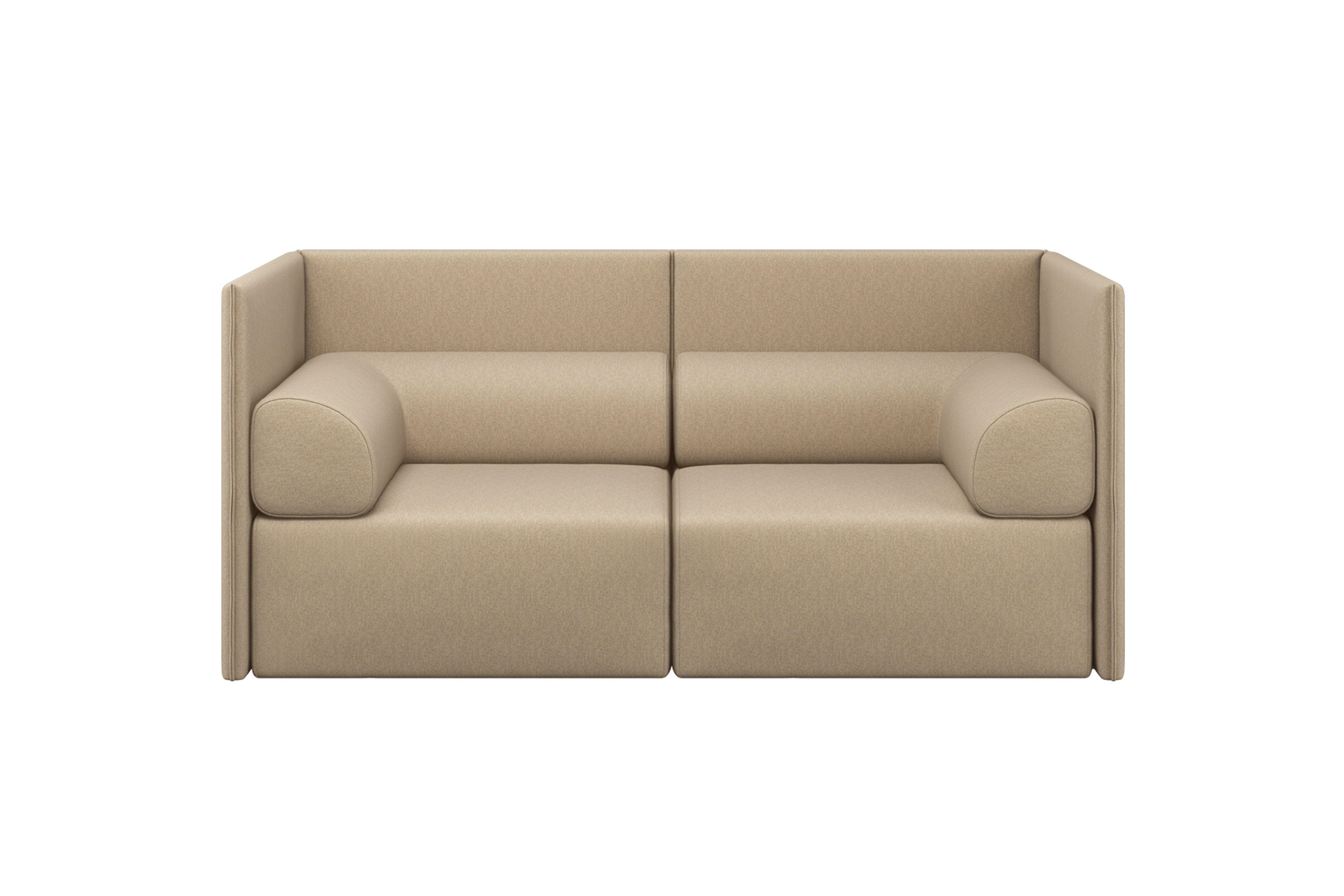 Palo Block 2-seater Sofa Medium Back with Armrests, Beige (UK), Art. no. 20747 (image 1)