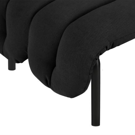 Puffy Ottoman, Black Leather / Cream (UK)