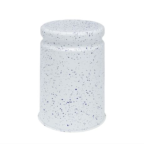 Last Stool, White / Blue Splatter