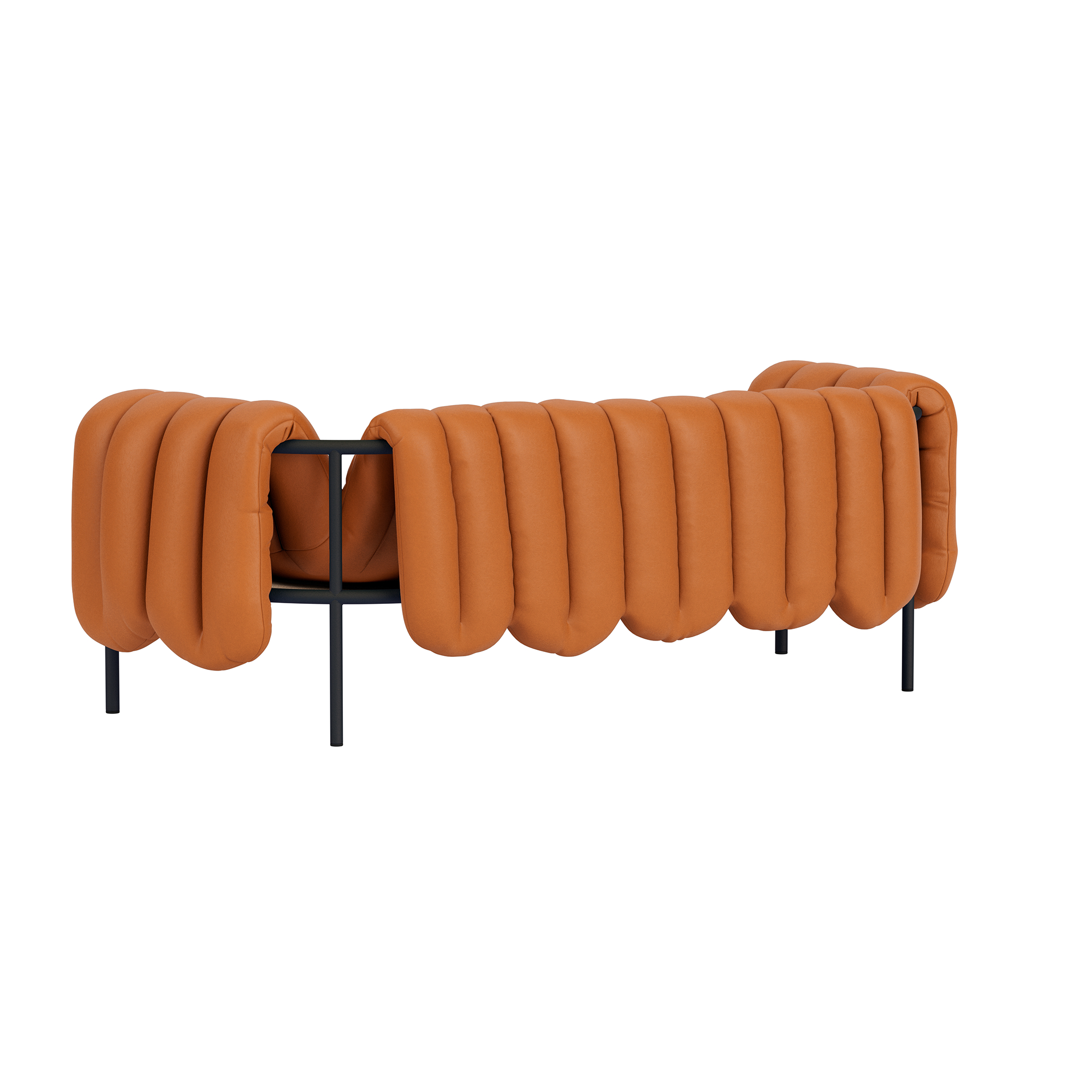 Puffy 2.5-seater Sofa, Elmosoft Leather 54035 / Black Grey, Art. no. 95996 (image 3)