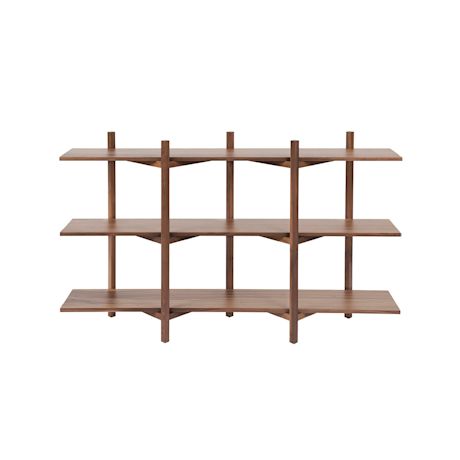 Zig Zag Shelf Low, Walnut