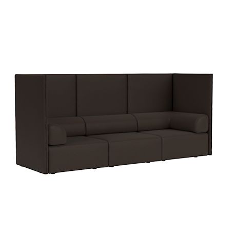Palo Block 3-seater Sofa High Back with Armrests, Amdal 280