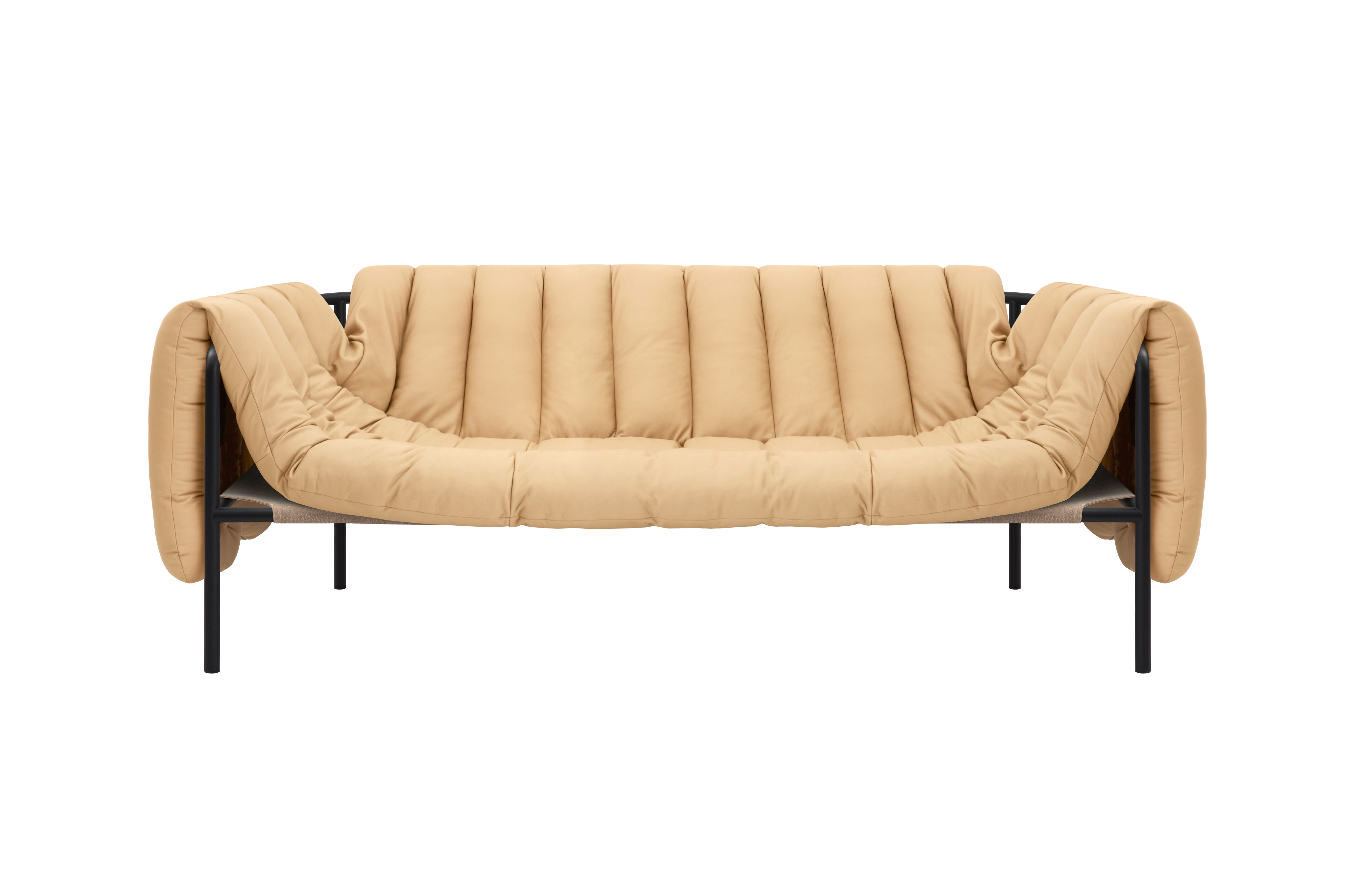Puffy 2.5-seater Sofa, Sand Leather / Black Grey (UK), Art. no. 20733 (image 2)