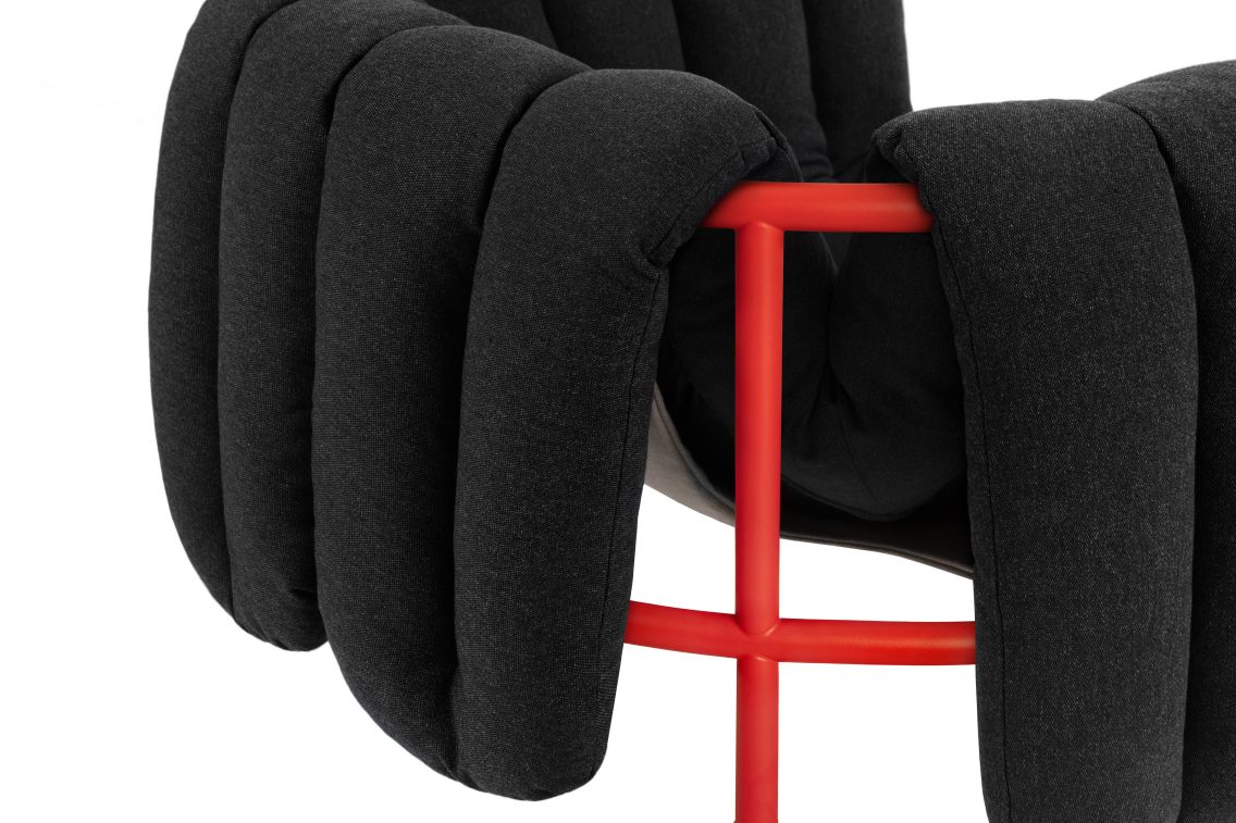 Puffy Lounge Chair, Anthracite / Traffic Red, Art. no. 20492 (image 2)