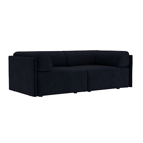 Palo Block 2-seater Sofa Low Back with Armrests, Velluto Coex VL30