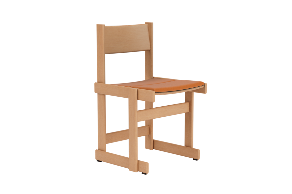 Bullnose Chair, Natural / Elmosoft Leather 54035 Seat Pad, Art. no. 31664 (image 1)