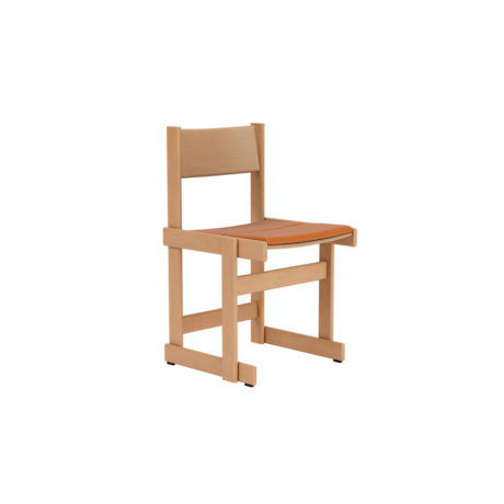 Bullnose Chair, Natural / Elmosoft Leather 54035 Seat Pad UK