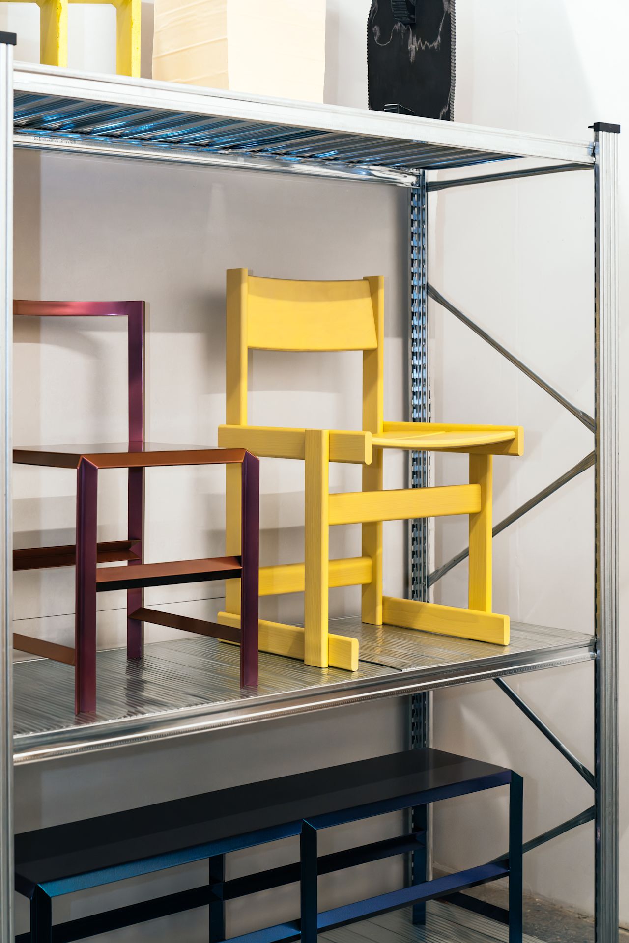 An editorial image from behind the scenes of making Bullnose Chair by designer Marco Campardo.