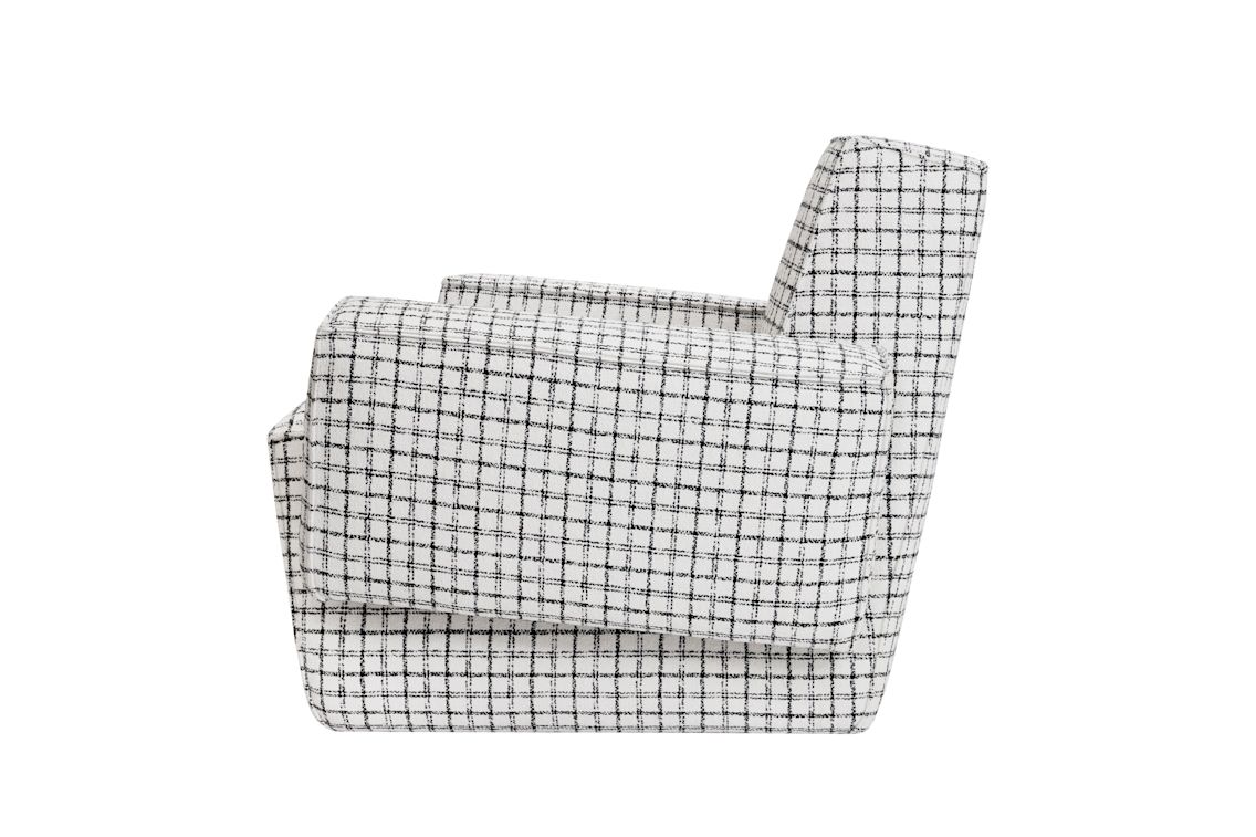 Hunk Lounge Chair With Armrests, Checkered Black / White, Art. no. 31541 (image 3)