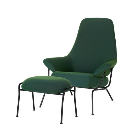 Hai Lounge Chair + Ottoman, Peacock