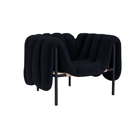 Puffy Lounge Chair, Velluto Coex VL30 / Black Grey