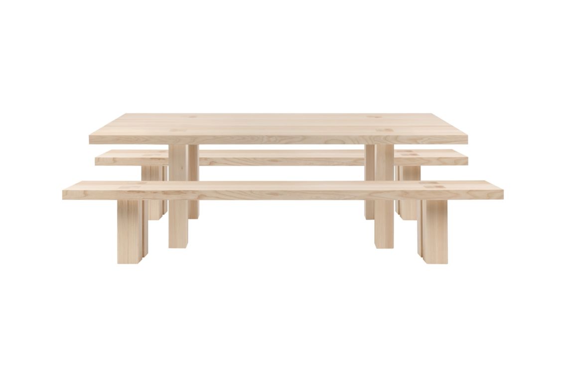 Max Table + Benches 250 cm / 98.4 in, Ash, Art. no. 20454 (image 2)