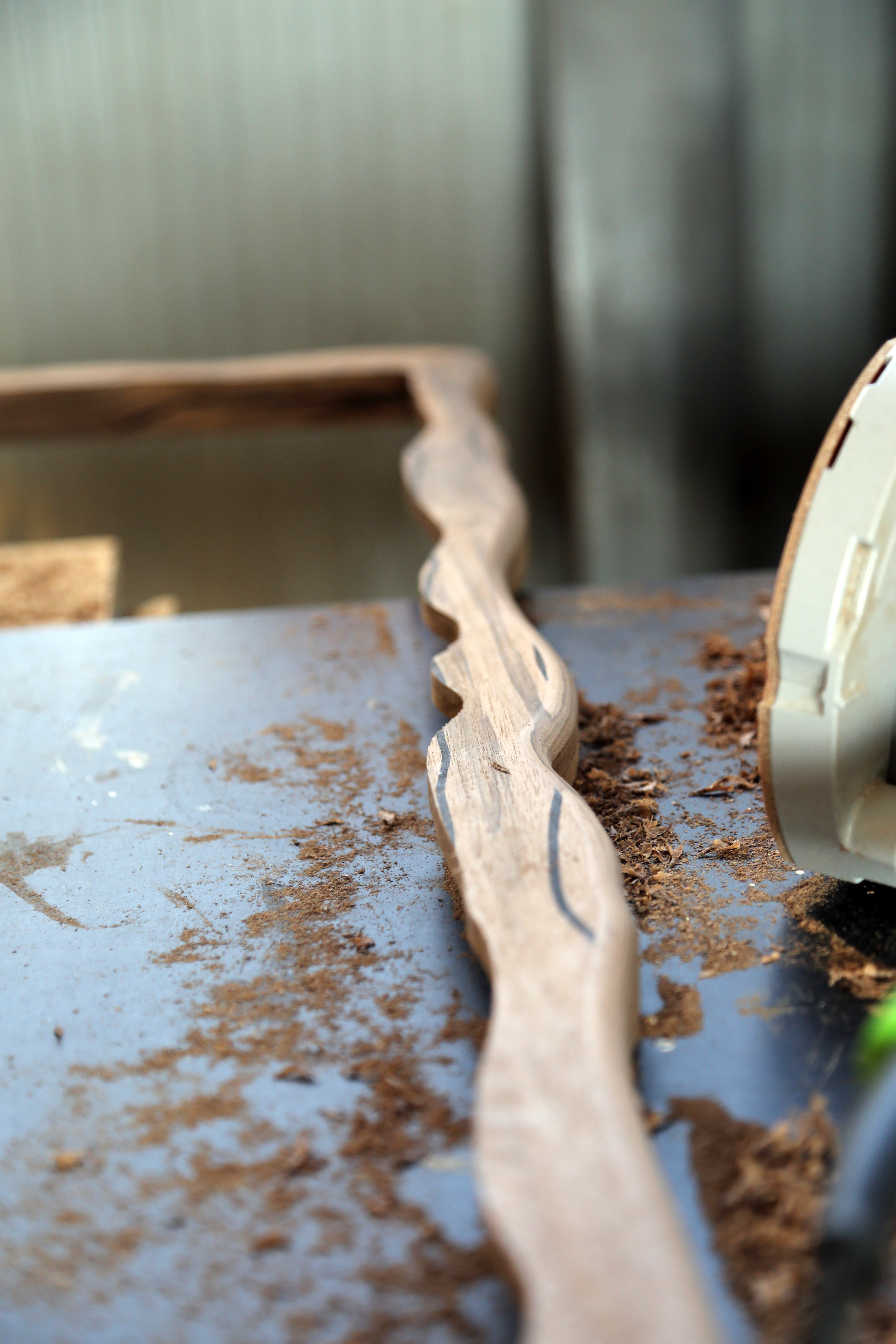 An editorial image from behind the scenes of making Wiggle Box Frame, a Hem X limited edition piece.