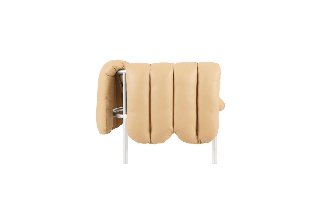 Puffy 2.5-seater Sofa, Sand Leather / Stainless, Art. no. 20726 (image 3)