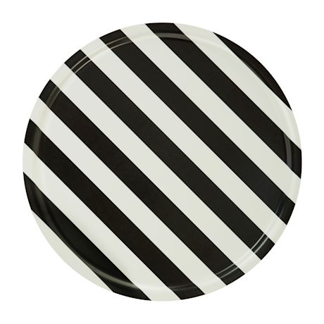 Stripe Tray Large, Cream / Black