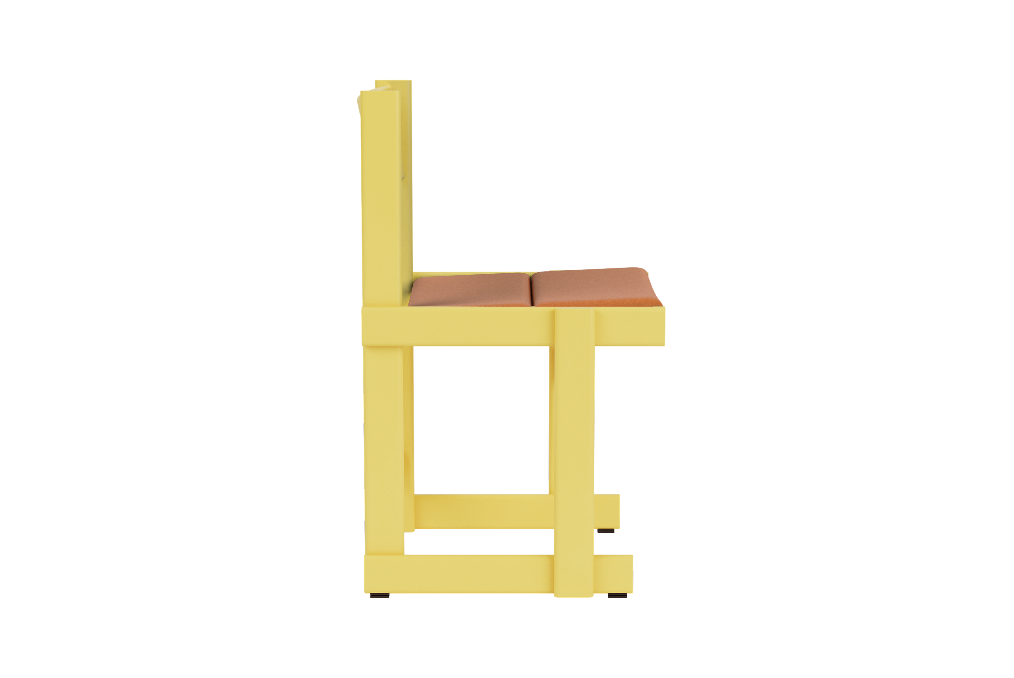 Bullnose Chair, Yellow / Elmosoft Leather 54035 Seat Pad, Art. no. 31662 (image 3)