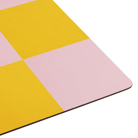 Check Placemat (Set of 2), Honey / Pink
