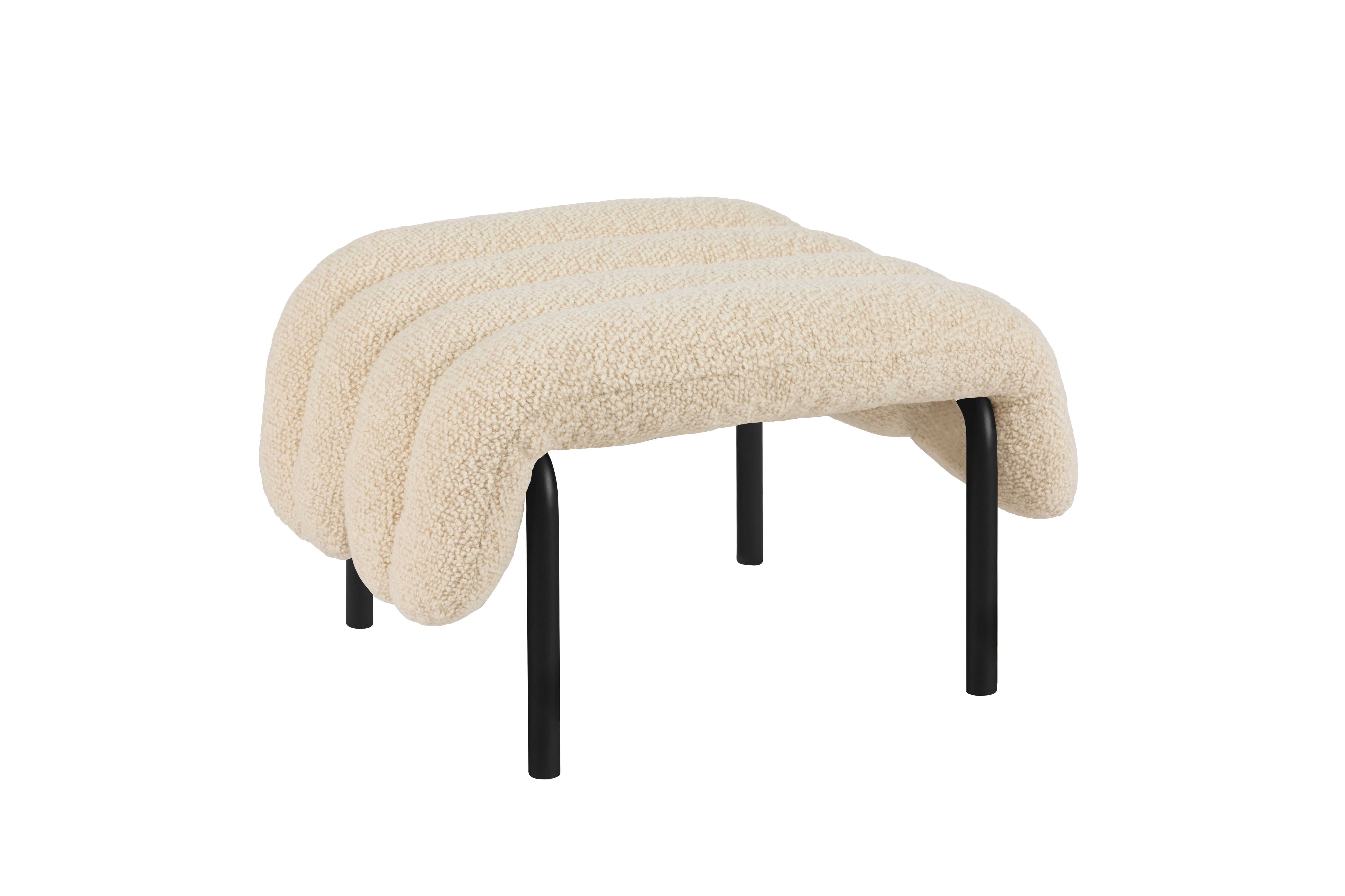 Puffy Ottoman, Eggshell / Black Grey, Art. no. 20302 (image 1)