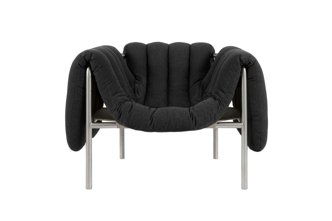 Puffy Lounge Chair, Anthracite / Stainless, Art. no. 20192 (image 1)