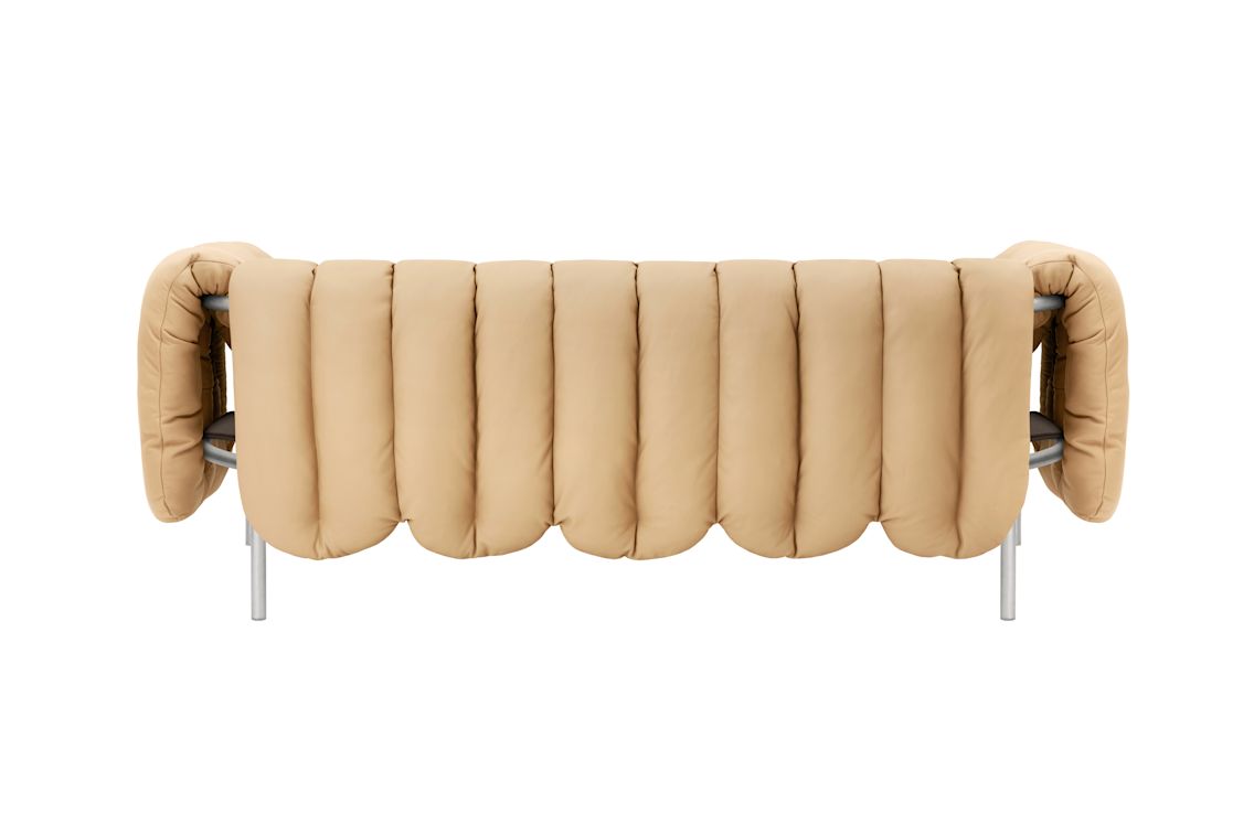 Puffy 2.5-seater Sofa, Sand Leather / Stainless (UK), Art. no. 20735 (image 4)