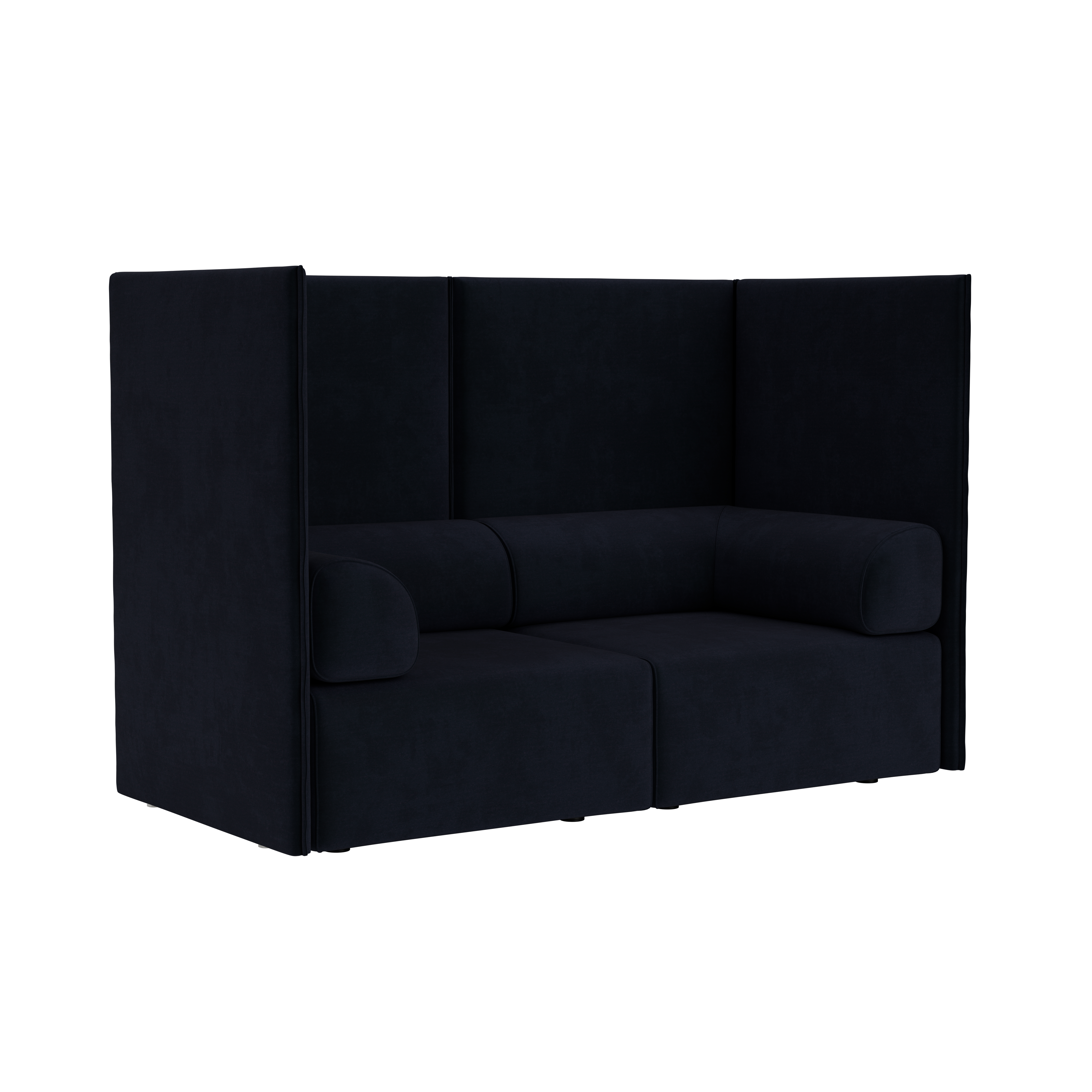 Palo Block 2-seater Sofa High Back with Armrests, Velluto Coex VL30