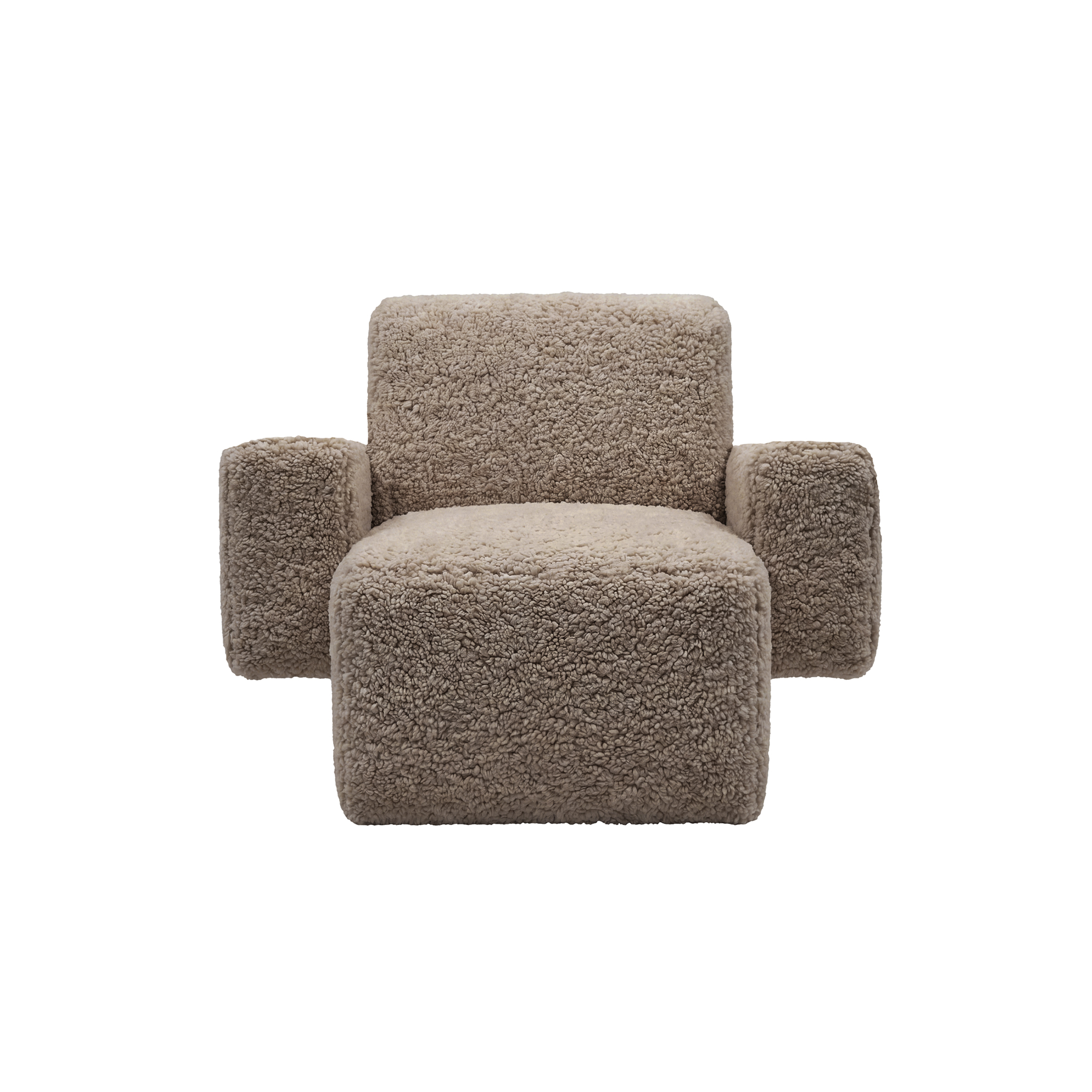 Hunk Lounge Chair With Armrests, Curly 17mm 07 Sahara, Art. no. 32173 (image 2)