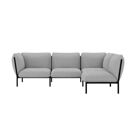 Kumo Corner Sofa Right with Armrest, Porcelain