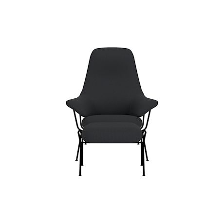 Hai Lounge Chair + Ottoman, Cura 60019/Black