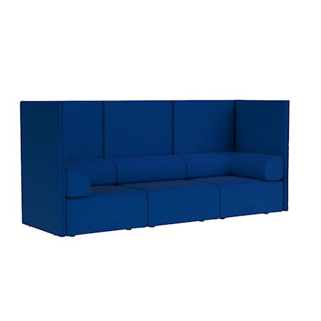 Palo Block 3-seater Sofa High Back with Armrests, Sera Cobalt