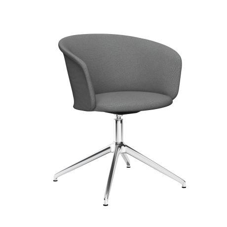 Kendo Swivel Chair 4-star Return, Grey / Polished