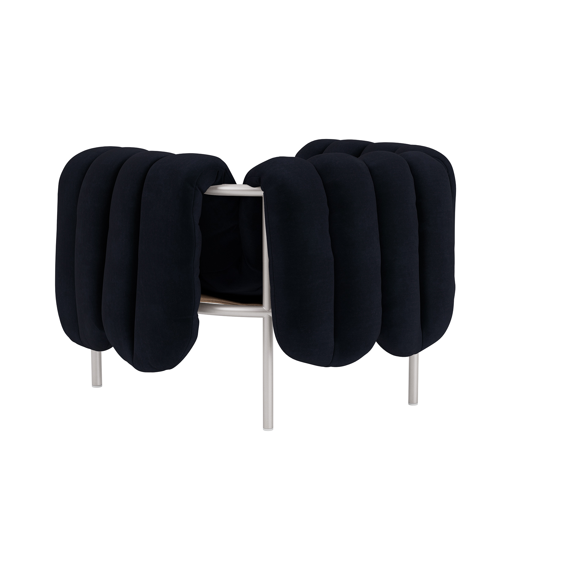 Puffy Lounge Chair, Velluto Coex VL30 / Stainless (UK), Art. no. 31851 (image 2)