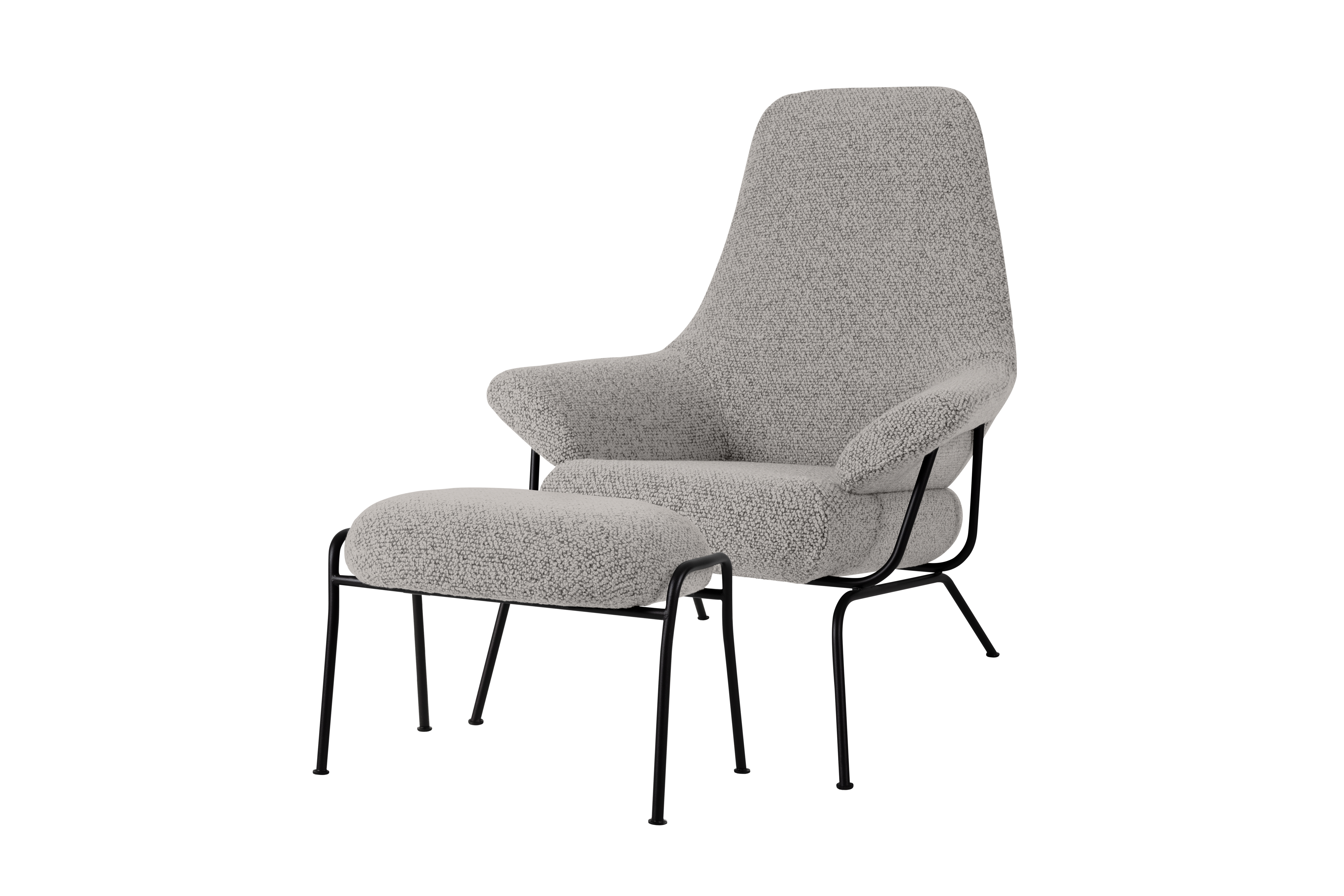 Gray lounge deals chair with ottoman