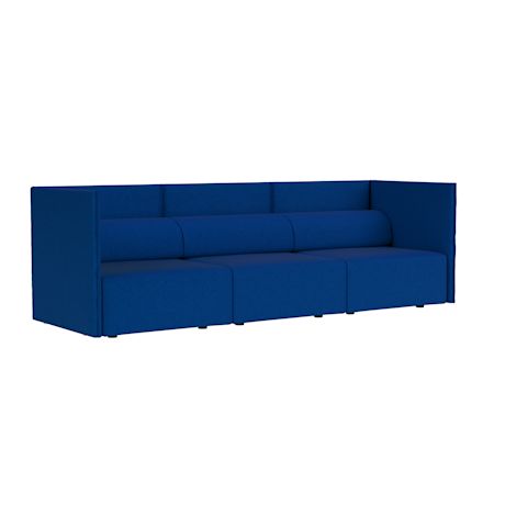 Palo Block 3-seater Sofa Medium Back, Sera Cobalt