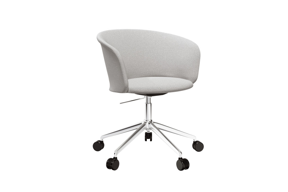 Kendo Swivel Chair 5-star Castors, Porcelain / Polished, Art. no. 20214 (image 1)