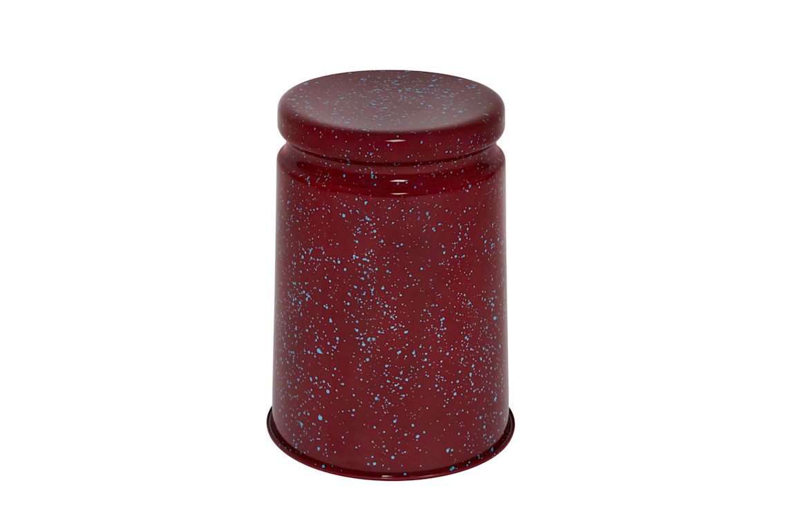Last Stool, Burgundy / Sky Blue Splatter, Art. no. 31062 (image 1)