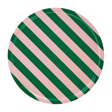 Stripe Tray Large, Pink / Emerald