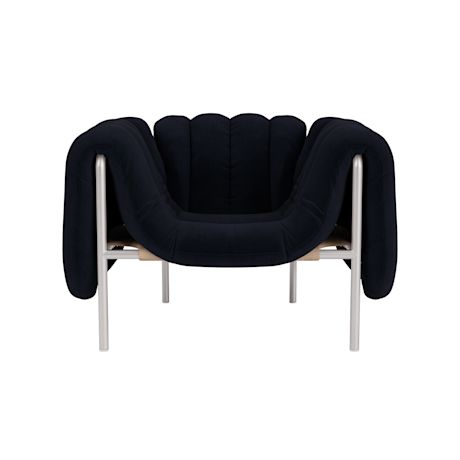 Puffy Lounge Chair, Velluto Coex VL30 / Stainless