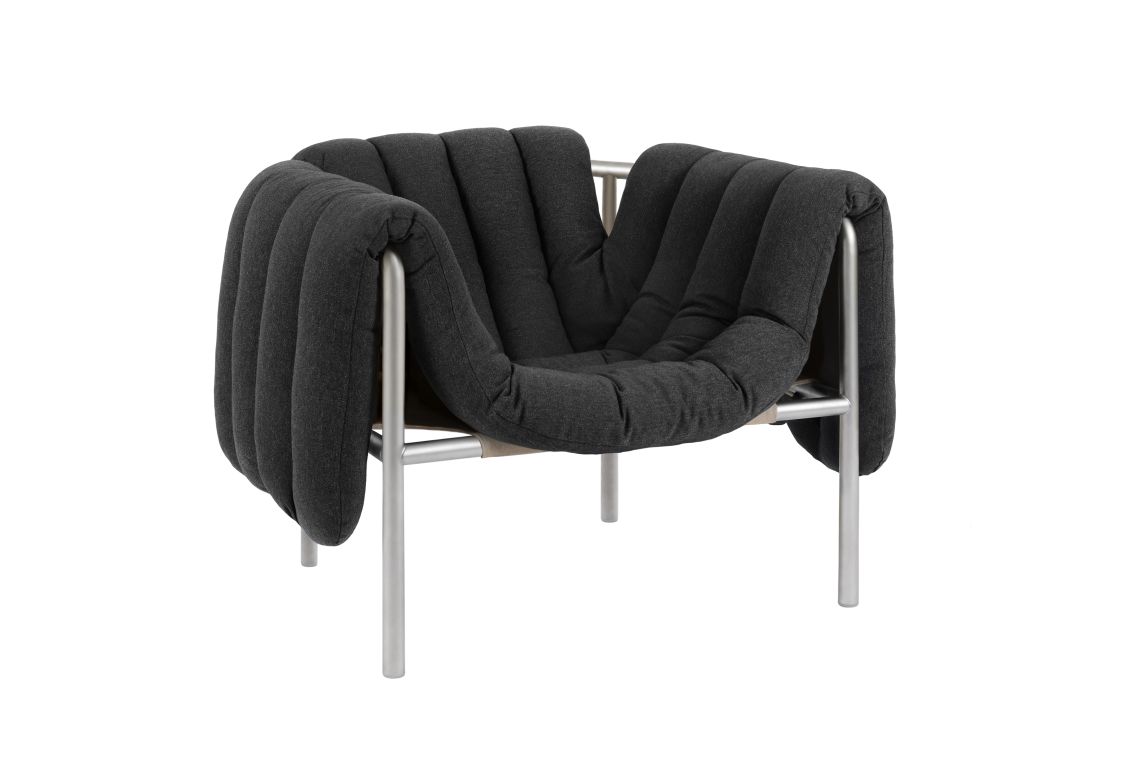 Puffy Lounge Chair, Anthracite / Stainless, Art. no. 20192 (image 1)