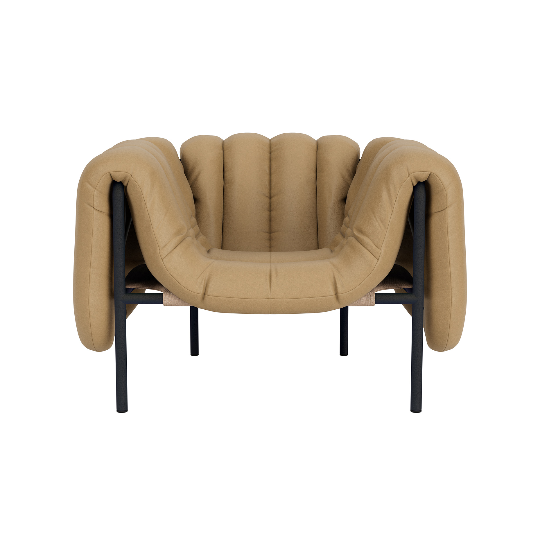 Puffy Lounge Chair, Elmosoft Leather 03009 / Black Grey, Art. no. 90071 (image 2)