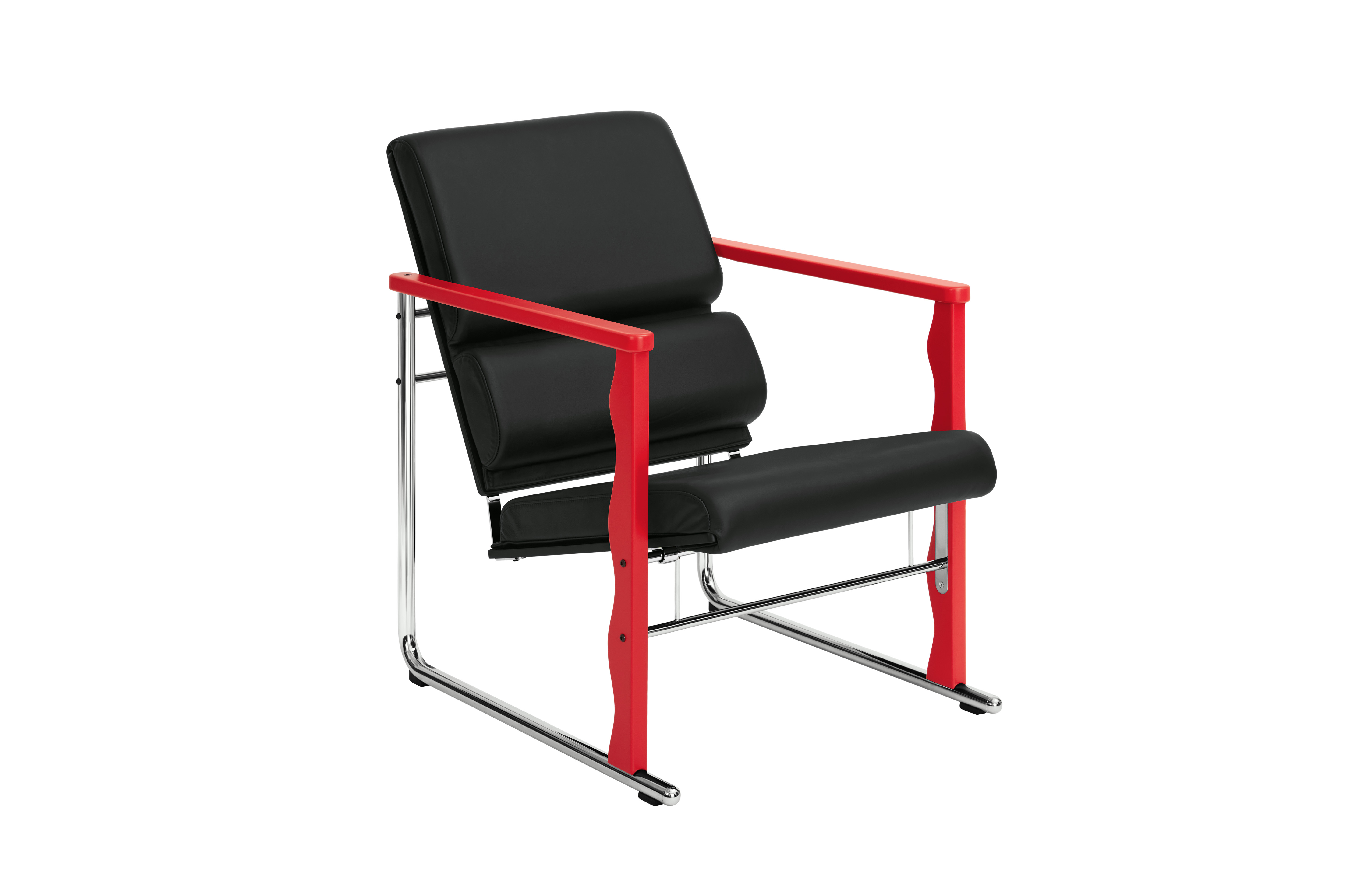 Experiment Lounge Chair, 503 / Red / Black Leather, Art. no. 30951 (image 1)