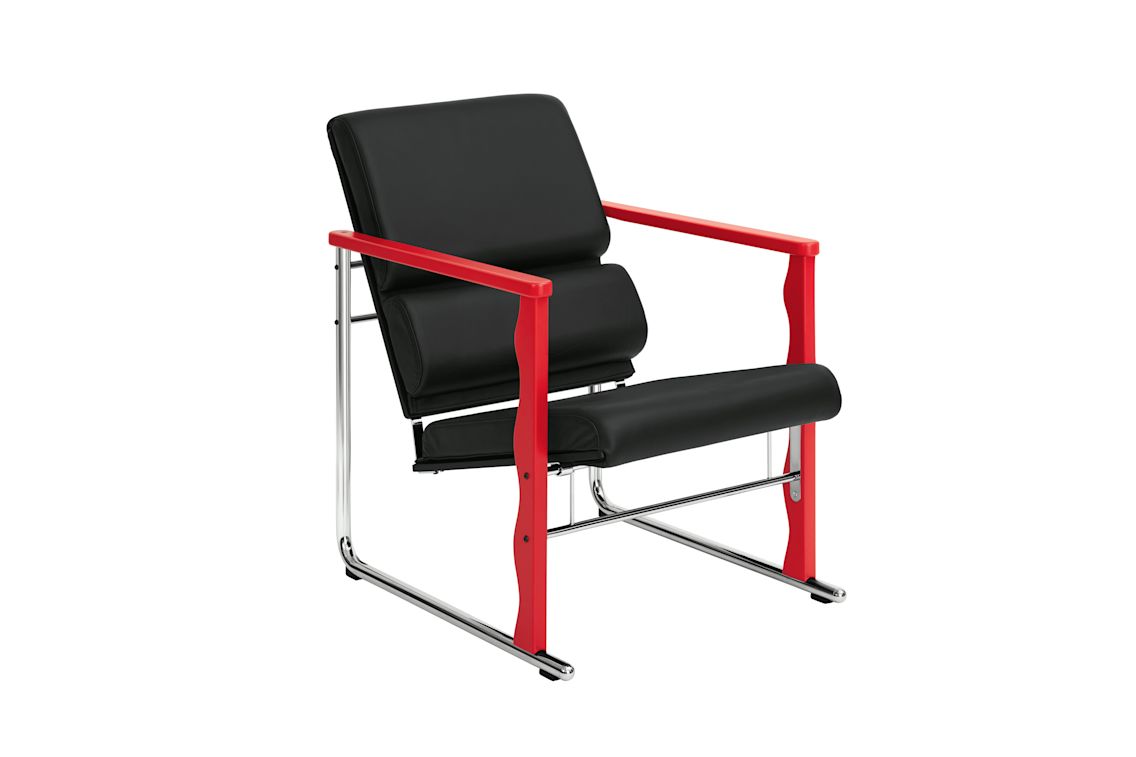 Experiment Lounge Chair, 503 / Red / Black Leather, Art. no. 30951 (image 1)