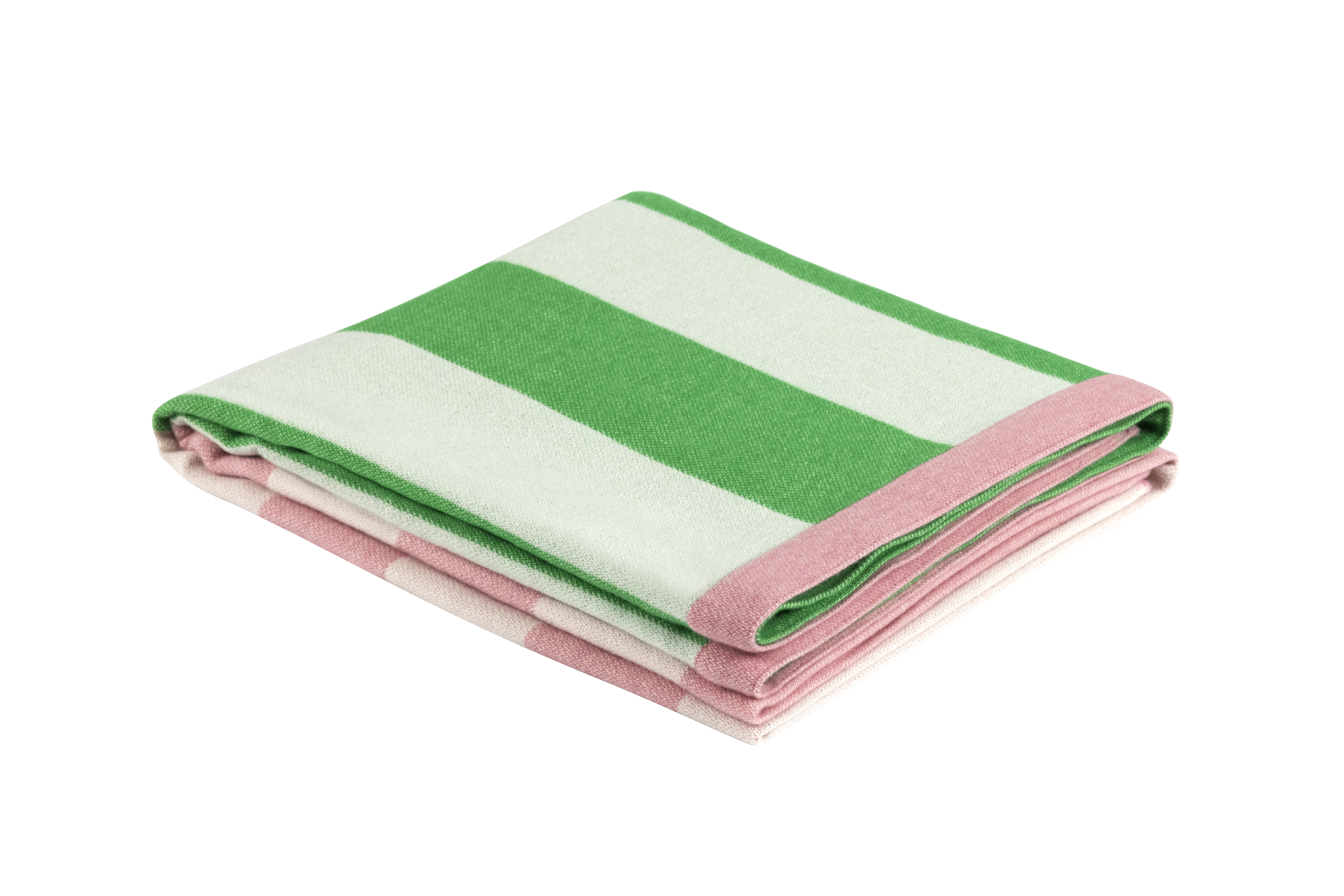 Stripe Throw Pink Green Hem