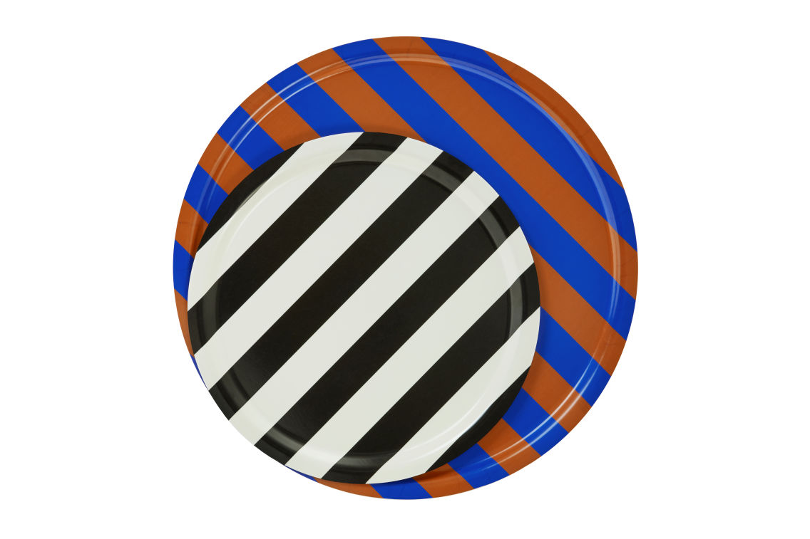 Stripe Tray Large, Butter / Burgundy, Art. no. 31052 (image 3)