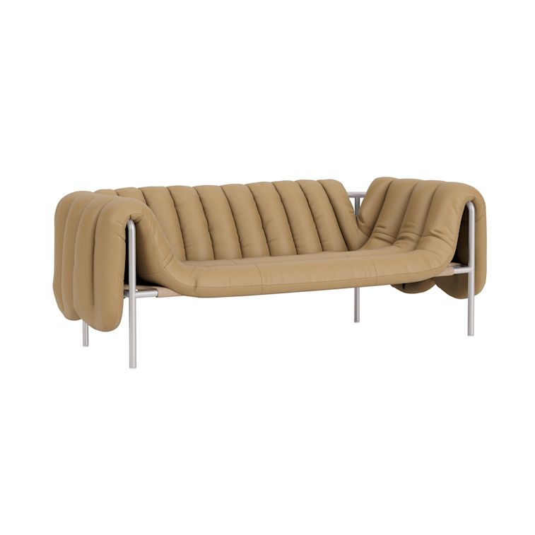 Puffy 2.5-seater Sofa, Elmosoft Leather 03009 / Stainless, Art. no. 96015 (image 1)