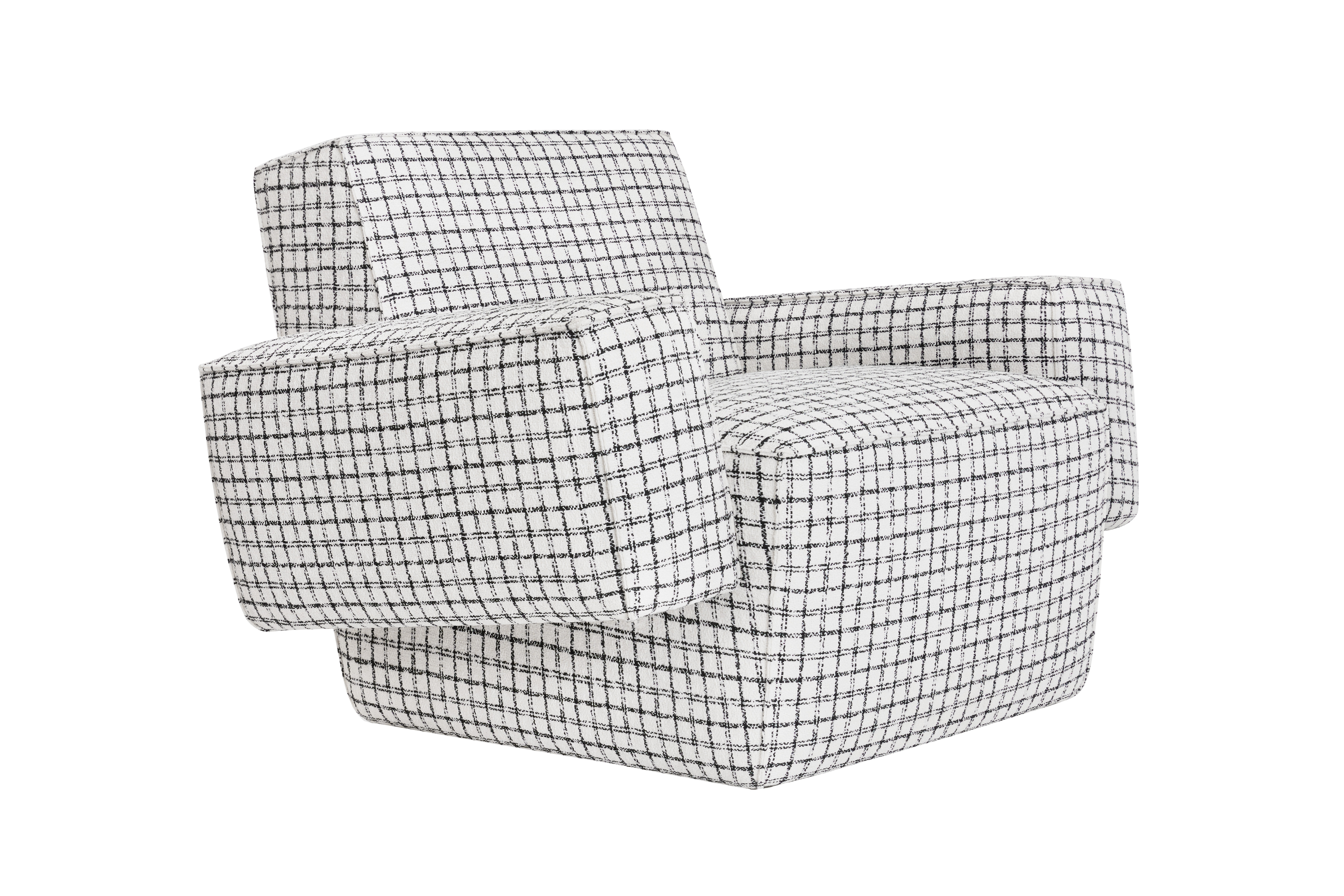 Hunk Lounge Chair With Armrests, Checkered Black / White (UK), Art. no. 31567 (image 1)